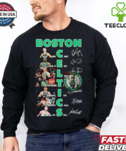 Official Boston basketball starting team moments signatures shirt