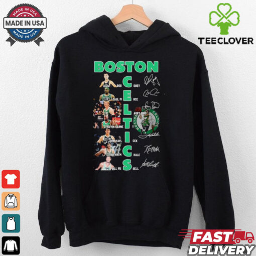 Official Boston basketball starting team moments signatures shirt