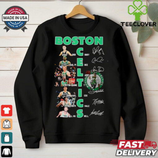 Official Boston basketball starting team moments signatures shirt