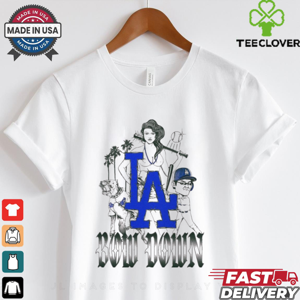 Official Bow down to the blue crew Los Angeles Dodgers t shirt Official Bow down to the blue crew Los Angeles Dodgers t shirt