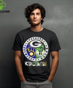 Official Brewers Milwaukee Bucks Green Bay Packers T Shirt