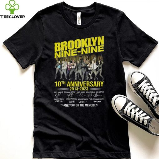 Official Brooklyn Nine Nine 10th anniversary 2013 2023 thank you for the memories signatures hoodie, sweater, longsleeve, shirt v-neck, t-shirt