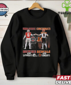 Official Buckeyes On Saturdays And Bengals On Sundays Players Skyline Signatures Shirt