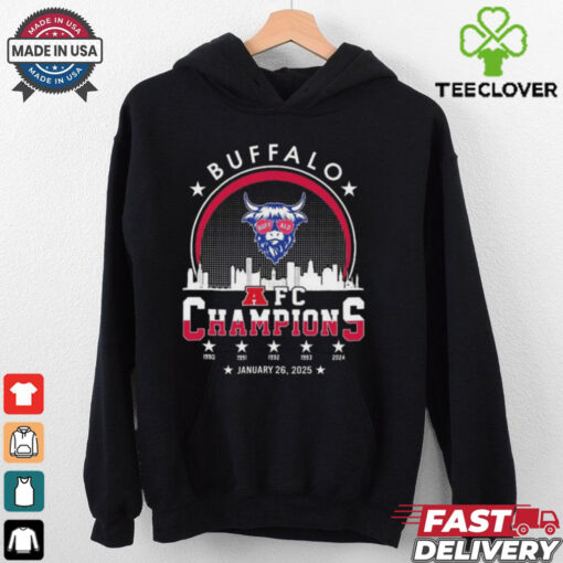 Official Buffalo American Football 2024 2025 AFC Champions The American Football Champs Skyline Logo Shirt