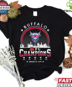 Official Buffalo American Football 2024 2025 AFC Champions The American Football Champs Skyline Logo Shirt