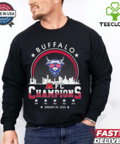 Official Buffalo American Football 2024 2025 AFC Champions The American Football Champs Skyline Logo Shirt
