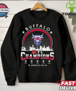 Official Buffalo American Football 2024 2025 AFC Champions The American Football Champs Skyline Logo Shirt
