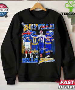 Official Buffalo Bills Josh Allen, Jim Kelly X Buffalo Hockey Gilbert Perreault, Rasmus Dahlin Shirt
