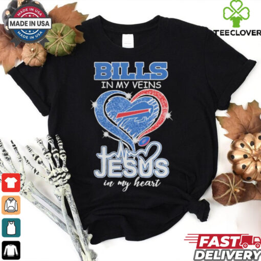 Official Buffalo Bills Runs in My Veins, Faith Guides My Spirit T Shirt