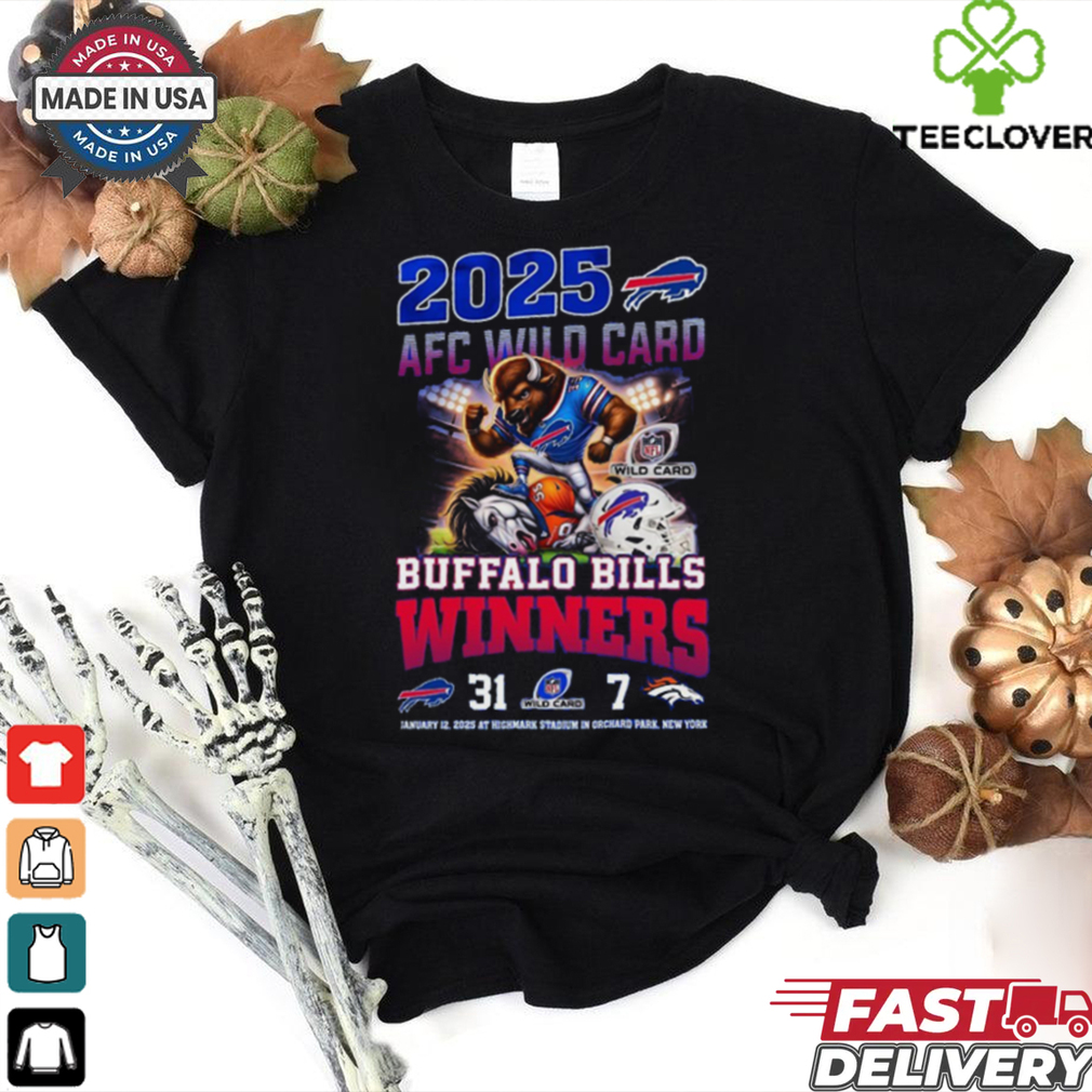 Official Buffalo Bills Winners AFC Wild Card 2025 Mascot Shirt Official Buffalo Bills Winners AFC Wild Card 2025 Mascot Shirt