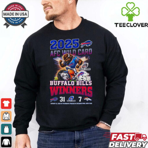 Official Buffalo Bills Winners AFC Wild Card 2025 Mascot Shirt