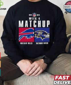 Official Buffalo Bills vs Baltimore Ravens 2024 NFL Week 4 Matchup T Shirt