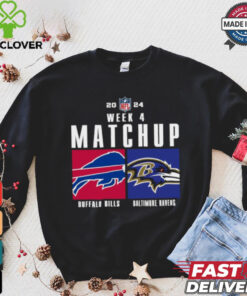 Official Buffalo Bills vs Baltimore Ravens 2024 NFL Week 4 Matchup T Shirt 1 Official Buffalo Bills vs Baltimore Ravens 2024 NFL Week 4 Matchup T Shirt