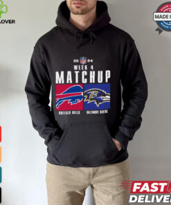 Official Buffalo Bills vs Baltimore Ravens 2024 NFL Week 4 Matchup T Shirt 2 Official Buffalo Bills vs Baltimore Ravens 2024 NFL Week 4 Matchup T Shirt