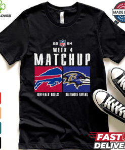 Official Buffalo Bills vs Baltimore Ravens 2024 NFL Week 4 Matchup T Shirt 3 Official Buffalo Bills vs Baltimore Ravens 2024 NFL Week 4 Matchup T Shirt
