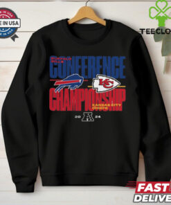 Official Buffalo Bills vs. Kansas City Chiefs 2024 AFC Championship Game Matchup NFL Football t shirt