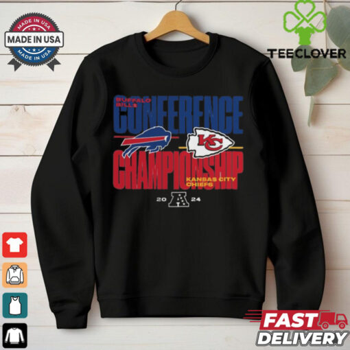 Official Buffalo Bills vs. Kansas City Chiefs 2024 AFC Championship Game Matchup NFL Football t shirt