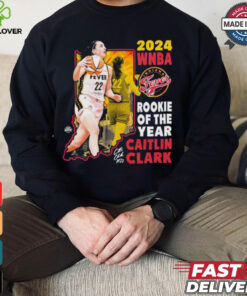 Official Caitlin Clark 22 Indiana Fever WNBA 2024 Rookie of the Year Signature t shirt