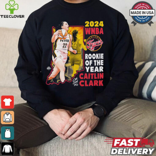 Official Caitlin Clark 22 Indiana Fever WNBA 2024 Rookie of the Year Signature t hoodie, sweater, longsleeve, shirt v-neck, t-shirt