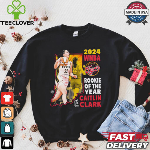 Official Caitlin Clark 22 Indiana Fever WNBA 2024 Rookie of the Year Signature t hoodie, sweater, longsleeve, shirt v-neck, t-shirt