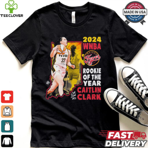 Official Caitlin Clark 22 Indiana Fever WNBA 2024 Rookie of the Year Signature t hoodie, sweater, longsleeve, shirt v-neck, t-shirt