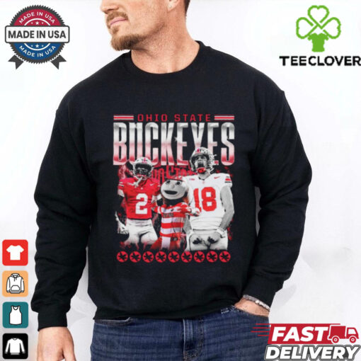 Official Caleb Downs X Will Howard Ohio State Buckeyes Mascot Graphic t shirt