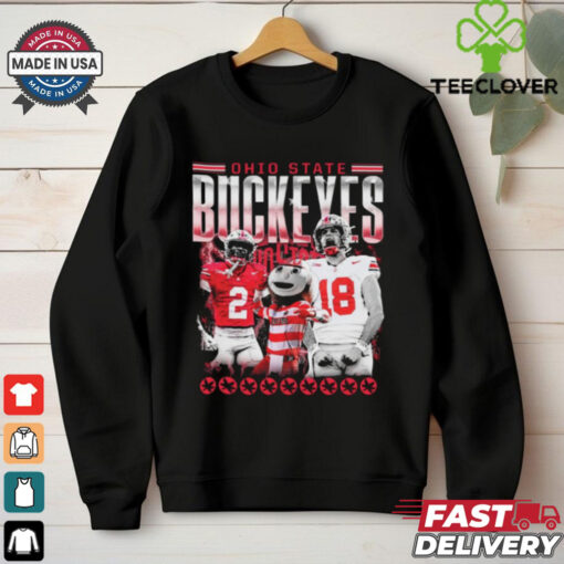 Official Caleb Downs X Will Howard Ohio State Buckeyes Mascot Graphic t shirt