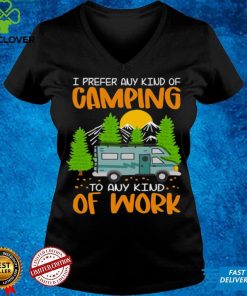 Official Camping I Prefer Any Kind Of Camping To Any Kind Of Work Christmas T shirt