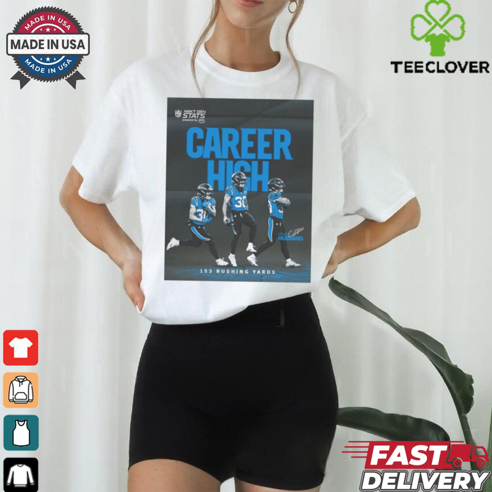 Official Carolina Panthers Chuba Shamar Hubbard Career High 153 Rushing Yards Signature Poster t shirt Official Carolina Panthers Chuba Shamar Hubbard Career High 153 Rushing Yards Signature Poster t shirt