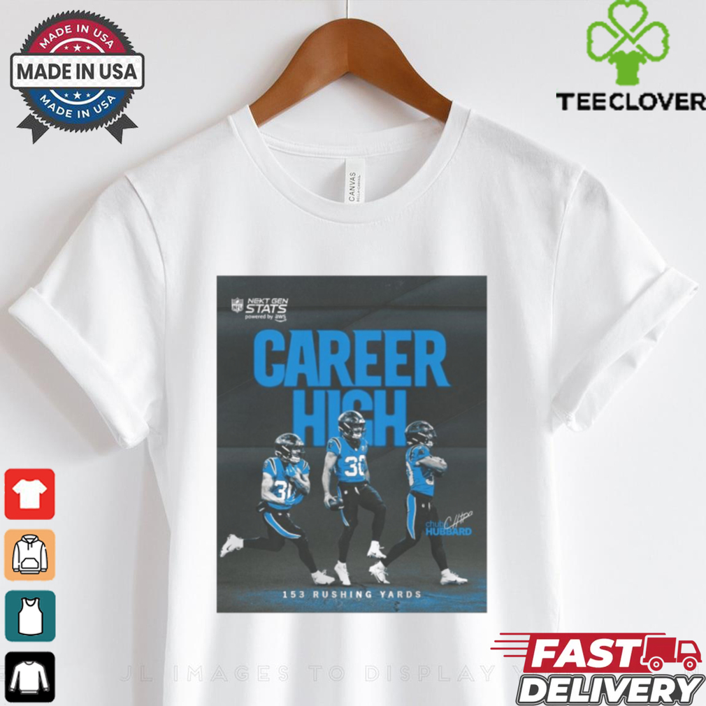 Official Carolina Panthers Chuba Shamar Hubbard Career High 153 Rushing Yards Signature Poster t shirt Official Carolina Panthers Chuba Shamar Hubbard Career High 153 Rushing Yards Signature Poster t shirt