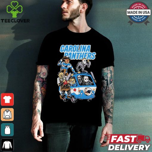Official Carolina Panthers NFL Horror Characters Movie Hippie Halloween Shirt