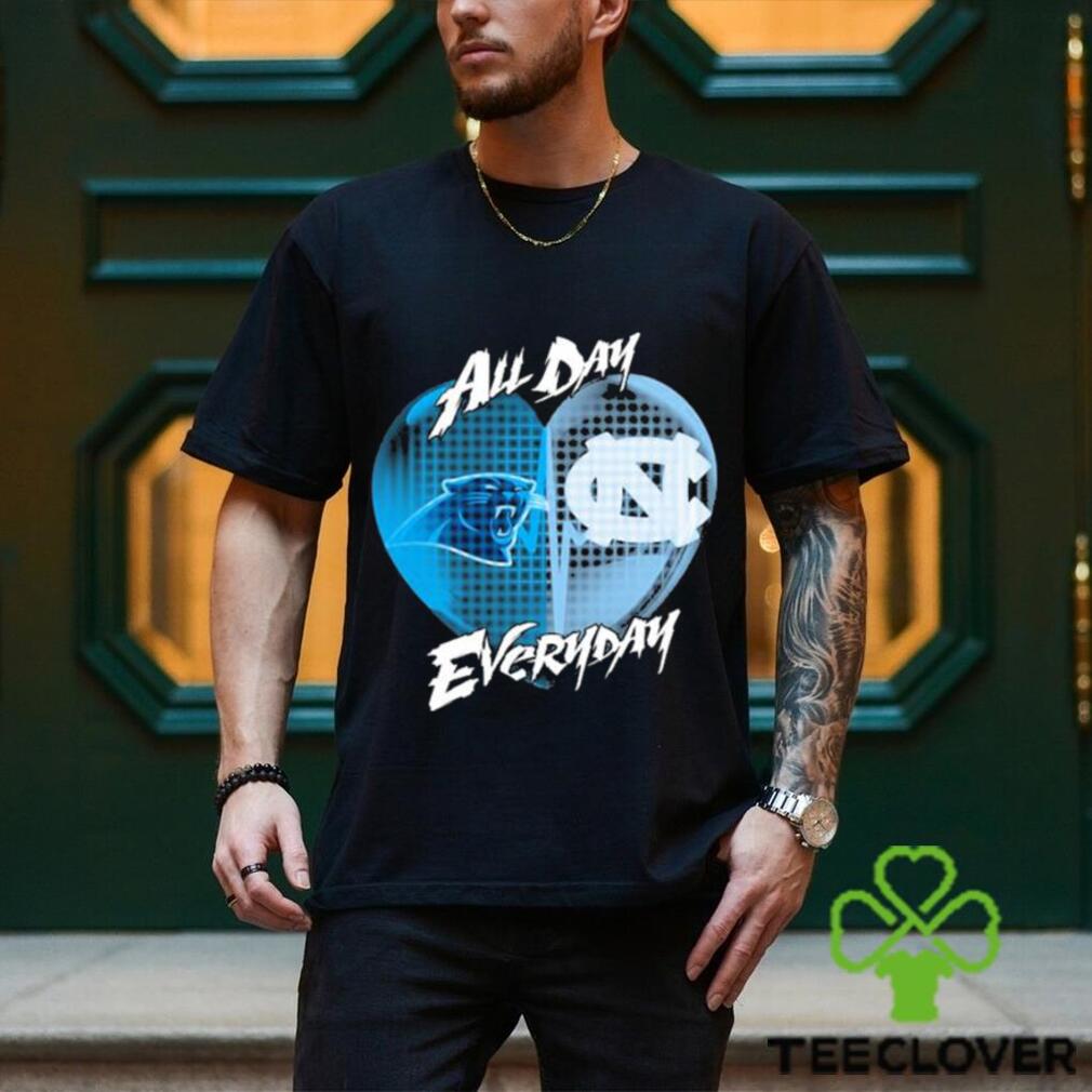 Official Carolina Panthers and North Carolina Tar Heels All day Everyday shirt Official Carolina Panthers and North Carolina Tar Heels All day Everyday shirt