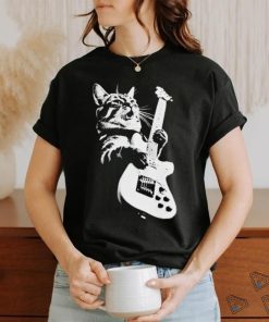 Official Cat Playing Guitar Kitten Plays Guitarist Rockstar shirt