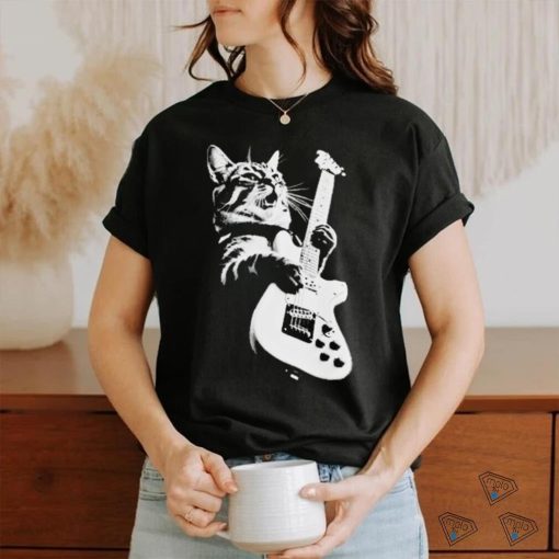 Official Cat Playing Guitar Kitten Plays Guitarist Rockstar shirt