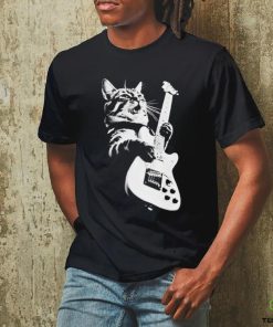 Official Cat Playing Guitar Kitten Plays Guitarist Rockstar shirt