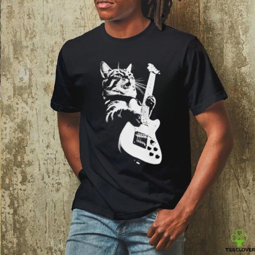 Official Cat Playing Guitar Kitten Plays Guitarist Rockstar shirt