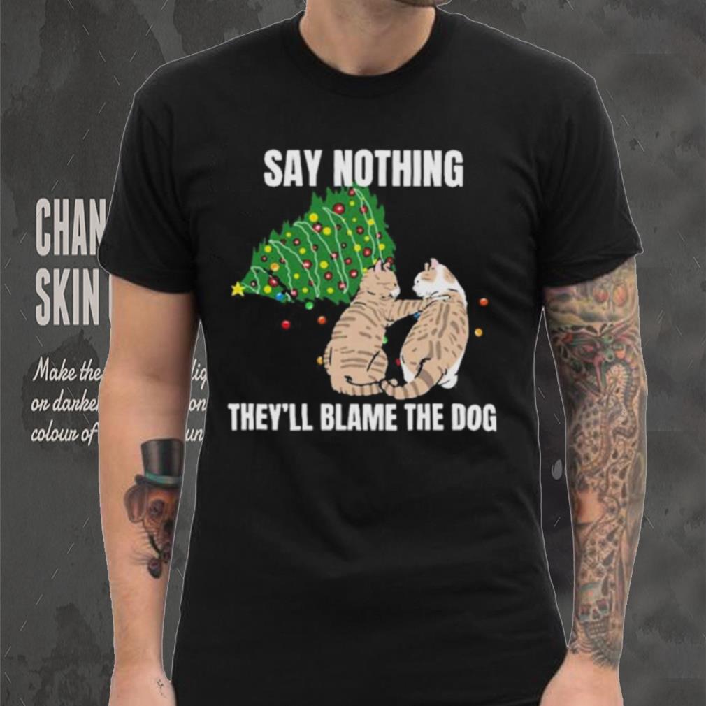 Official Cat meme blame the dog Christmas T shirt Official Cat meme blame the dog Christmas T shirt