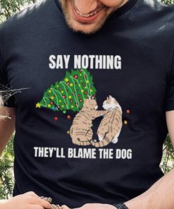 Official Cat meme blame the dog Christmas T shirt