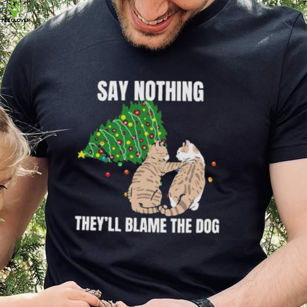 Official Cat meme blame the dog Christmas T shirt Official Cat meme blame the dog Christmas T shirt