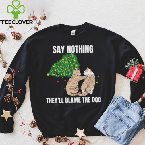 Official Cat meme blame the dog Christmas T shirt