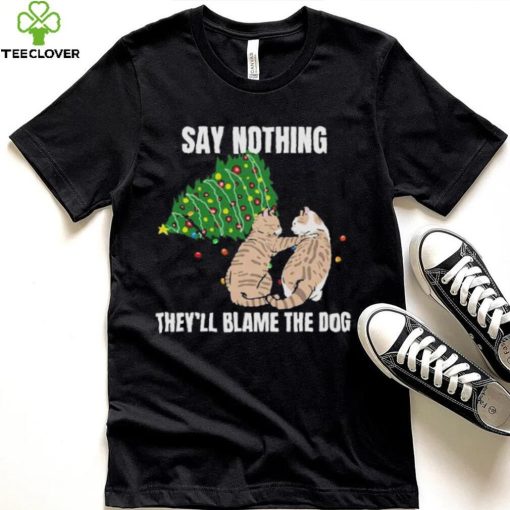 Official Cat meme blame the dog Christmas T shirt