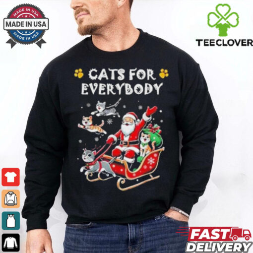 Official Cats For Everybody Christmas Cat Funny Xmas Santa Shirt