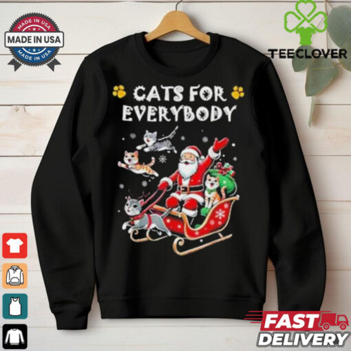Official Cats For Everybody Christmas Cat Funny Xmas Santa Shirt