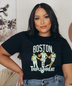 Official Celtics Triple Threat Holiday Tatum Brown Shirt