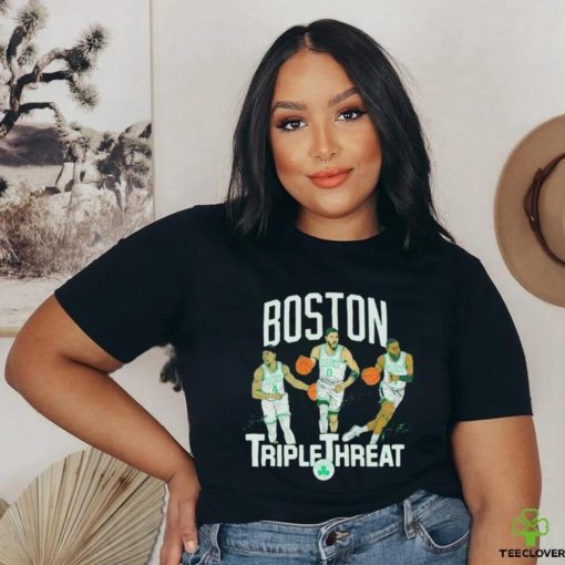 Official Celtics Triple Threat Holiday Tatum Brown Shirt