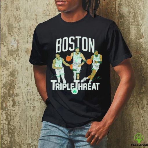 Official Celtics Triple Threat Holiday Tatum Brown Shirt