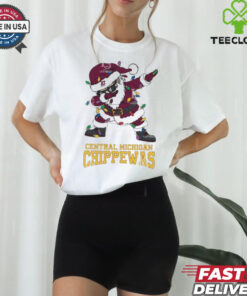 Official Central Michigan Chippewas Dabbing Santa Claus Ugly Christmas Light shirt