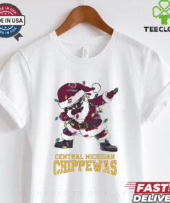 Official Central Michigan Chippewas Dabbing Santa Claus Ugly Christmas Light shirt