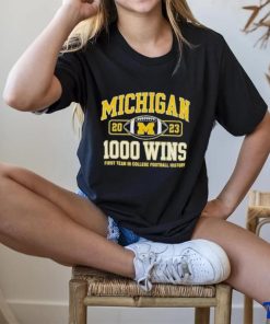 Official Champion Navy Michigan Wolverines Football 1,000 Wins T Shirt