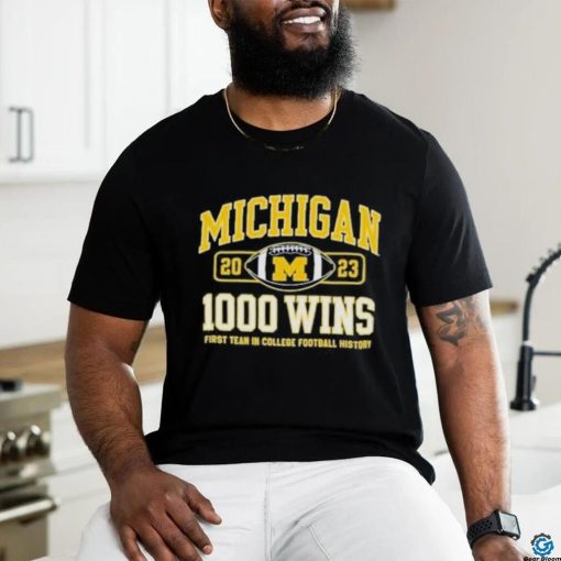 Official Champion Navy Michigan Wolverines Football 1,000 Wins T Shirt